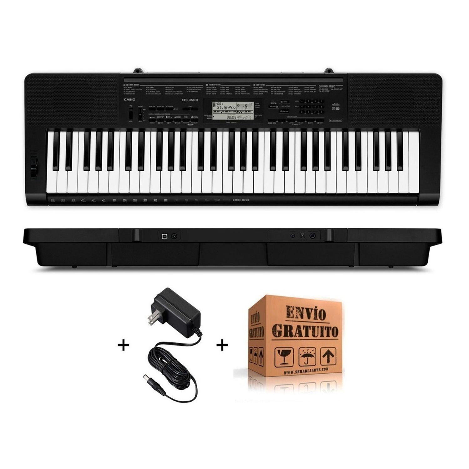 Organo Teclado Casio Ctk3500 Teclas Piano Sensitivo 5/8 Usb