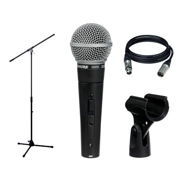 Microfonos-Para-Voces-Shure-Sm58-Combo-Con-Soporte-Y-Cable