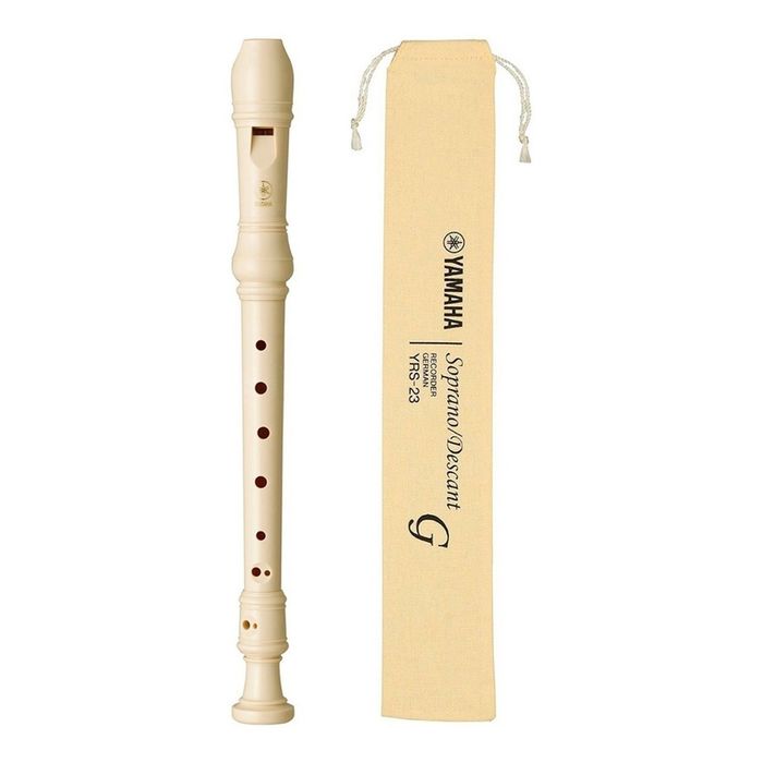 Flauta-Dulce-Soprano-Yamaha-Yrs-23-Escolar-Con-Funda-Original-Material-Plastico-Digitacion-Alemana-Color-Ivory
