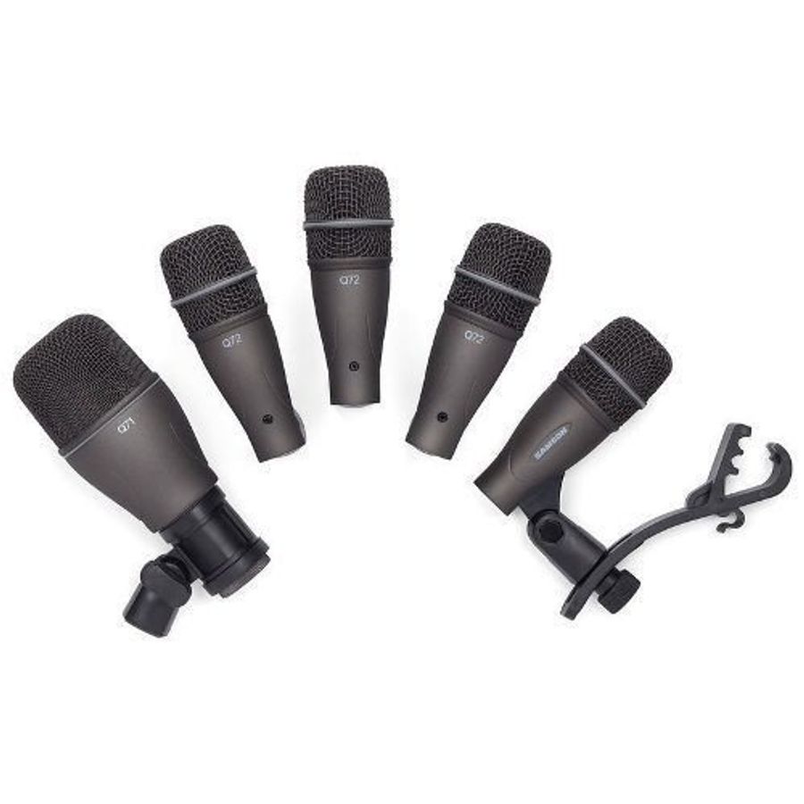 Set-De-5-Microfonos-Para-Bateria-Con-Soporte-Samson-Dk705