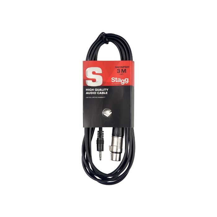 Cable-Mini-Plug-Stereo-A-Canon-Stagg-Medida-3-Metros-Sac3mpsxf-Conector-De-Entrada-Xlr-Conector-De-Salida-Mini-Plug