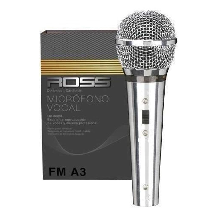 Microfono-Vocal-De-Mano-Para-Voces-Canto-Con-Cable-Ross