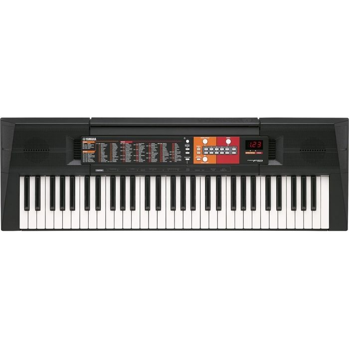 Combo-De-Teclado-Organo-Yamaha-Psrf51-De-5-Octavas-61-Teclas-120-Voces-32-Notas-De-Polifonia-Con-Fuente-Y-Pedal-Sustain