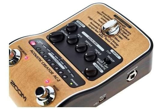 Pedal Guitarra Acustica Zoom Ac2 Con Afinador Preamp Usb - Baires