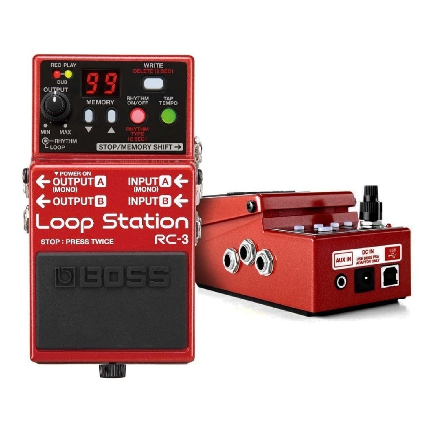 Pedal Sampler Boss Rc3 Loop Station Hasta 3 Hs De Grabacion Baires Rocks