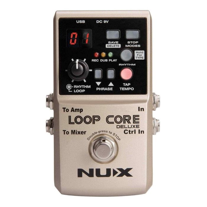 Pedal-de-Looper-Nux-Loop-Core-Deluxe-True-Bypass-Metal
