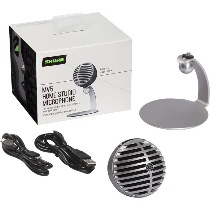 Microfono-Shure-Condenser-Mv5-dig-Para--ios-android-mac-pc-Plateado