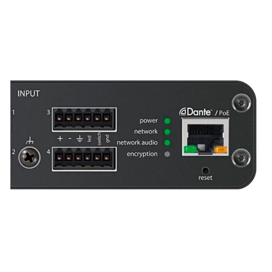 Interface de red de audio Shure ANI4INBLOCK DANTE Baires Rocks