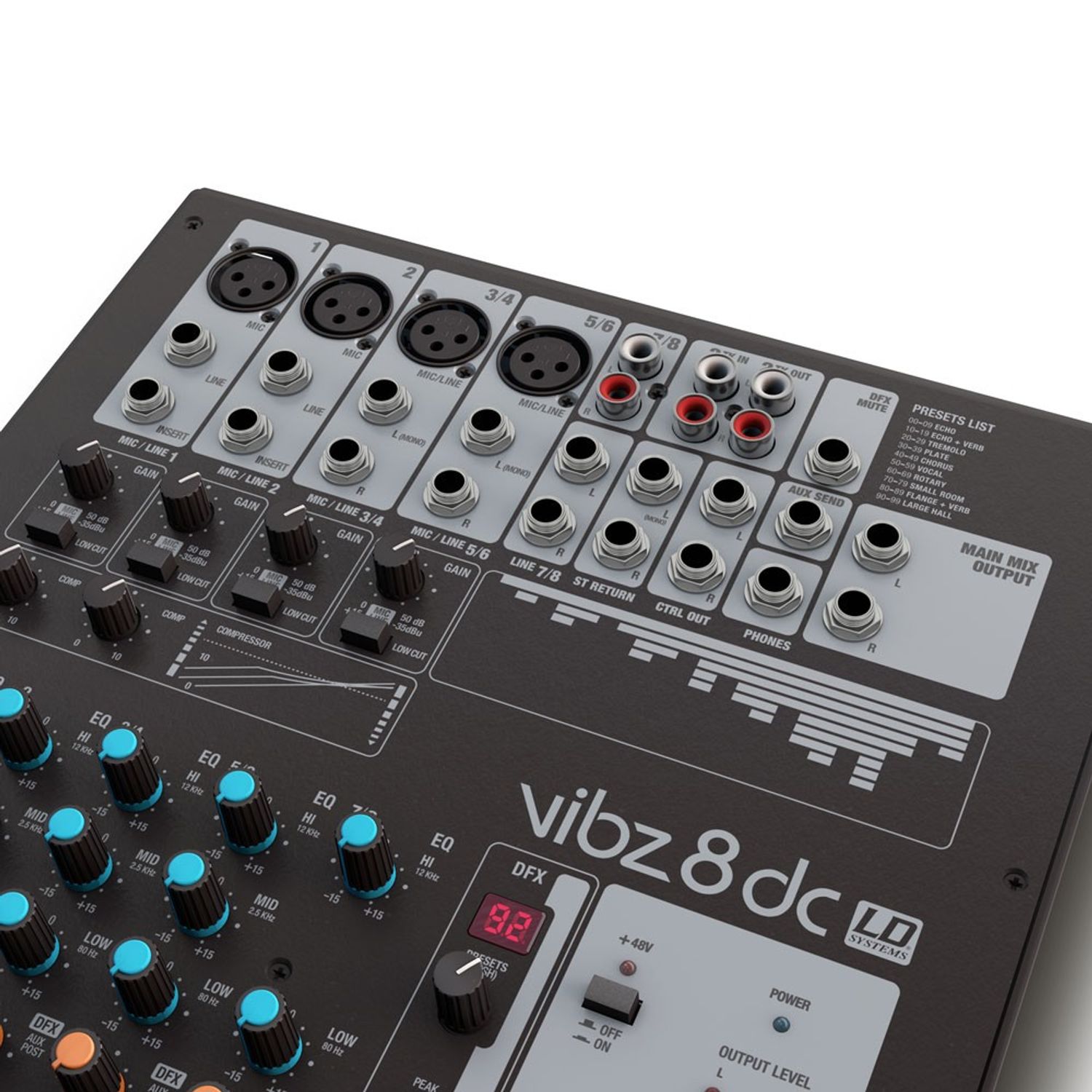 Mixer Consola LD Systems LDVIBZ8DC De 8 Canales Con Efectos y Compresor