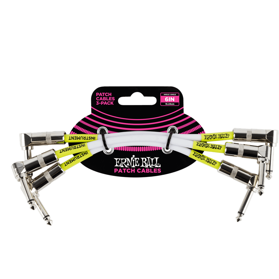 Cable-Interpedal-Ernie-Ball-P06051-Patch-Pack-X3-Blanco