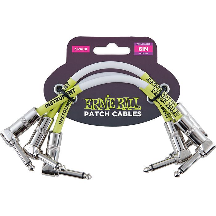 Cable-Interpedal-Ernie-Ball-P06051-Patch-Pack-X3-Blanco