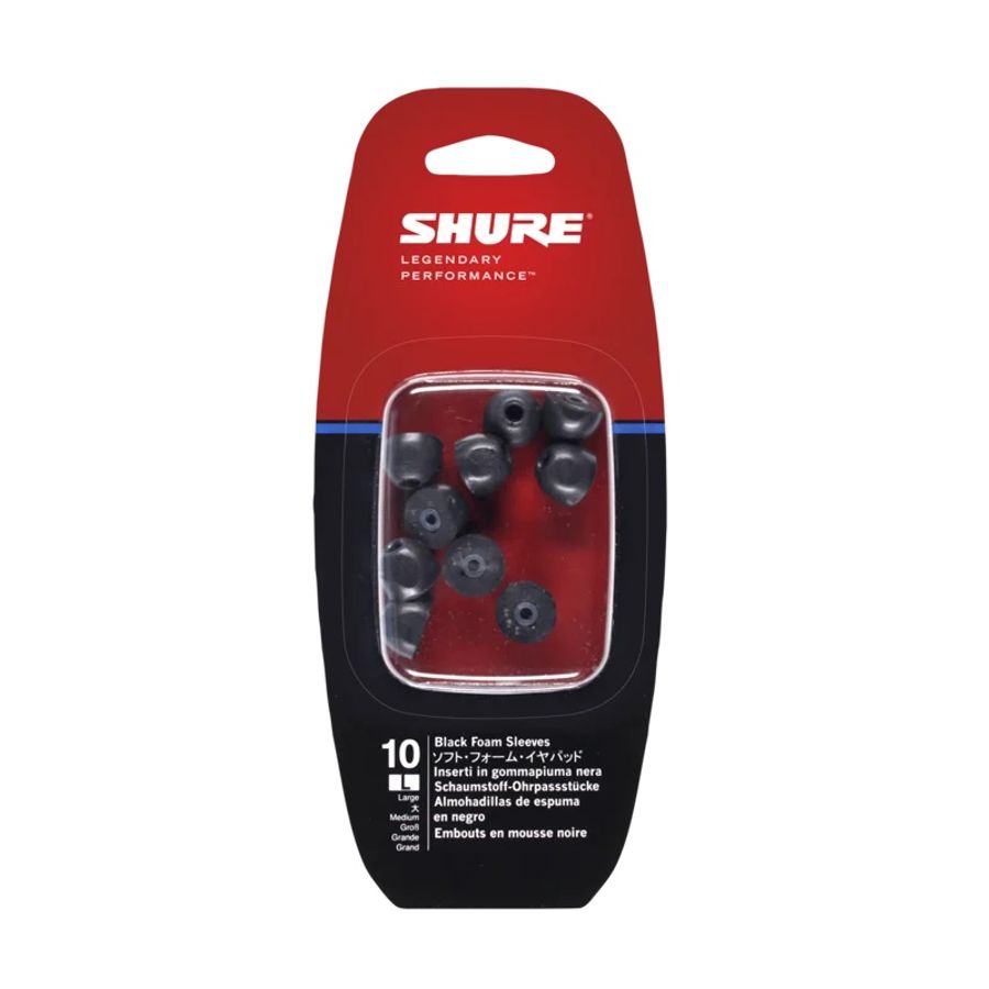 Pack-X10-p--Auriculares-Large-SHURE-EABKF1-10L-Negro