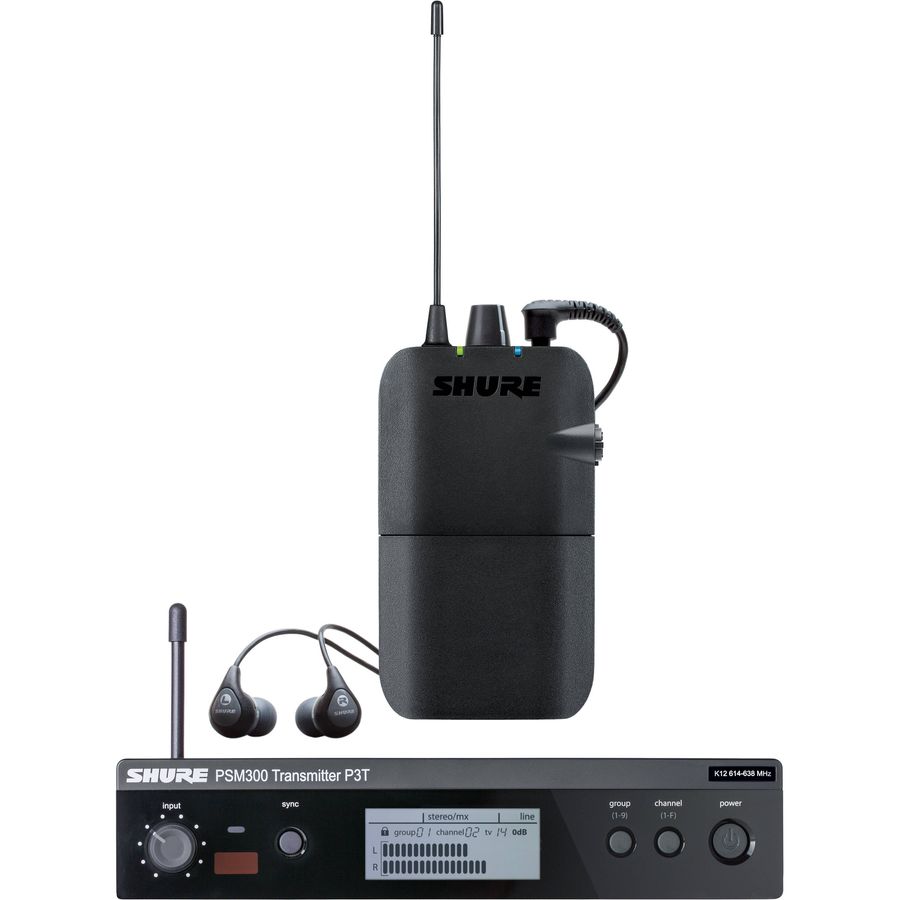 Sistema-Monitoreo-Shure-P3tarr112gr-k12-PSM300-Transmisor-Bodypack-Auriculares