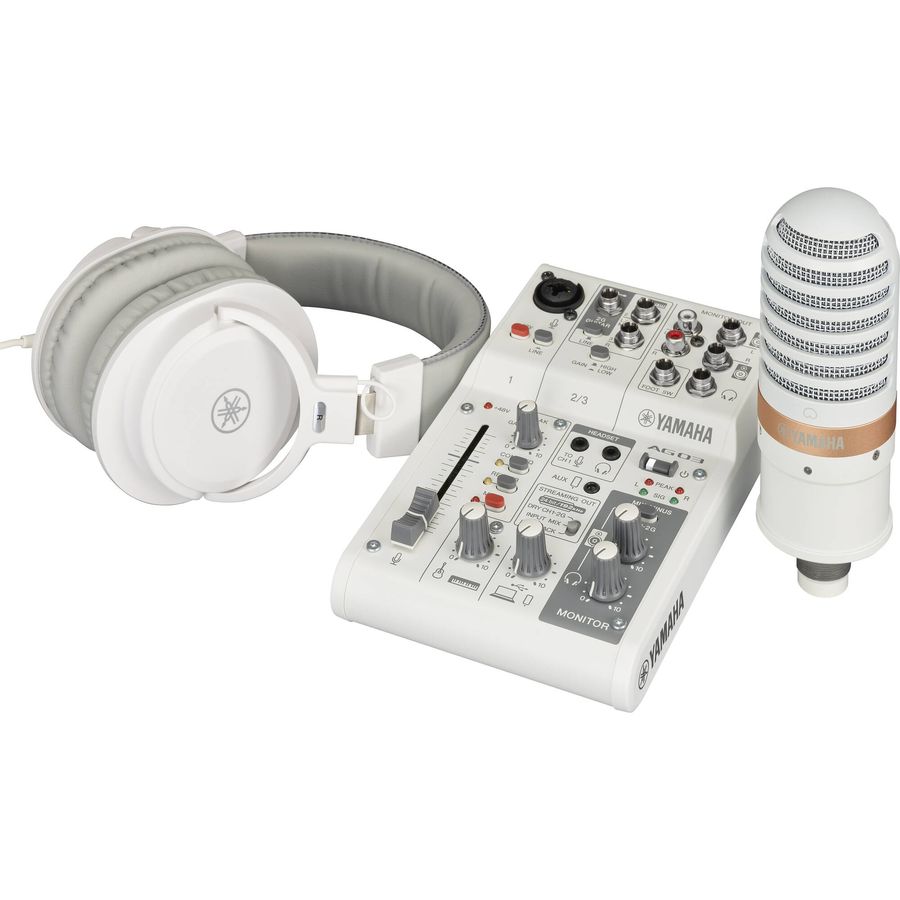 Pack-Streaming-Yamaha-Ag03mk2w-Lspk-Consola-Microfono-Auriculares-Blanco