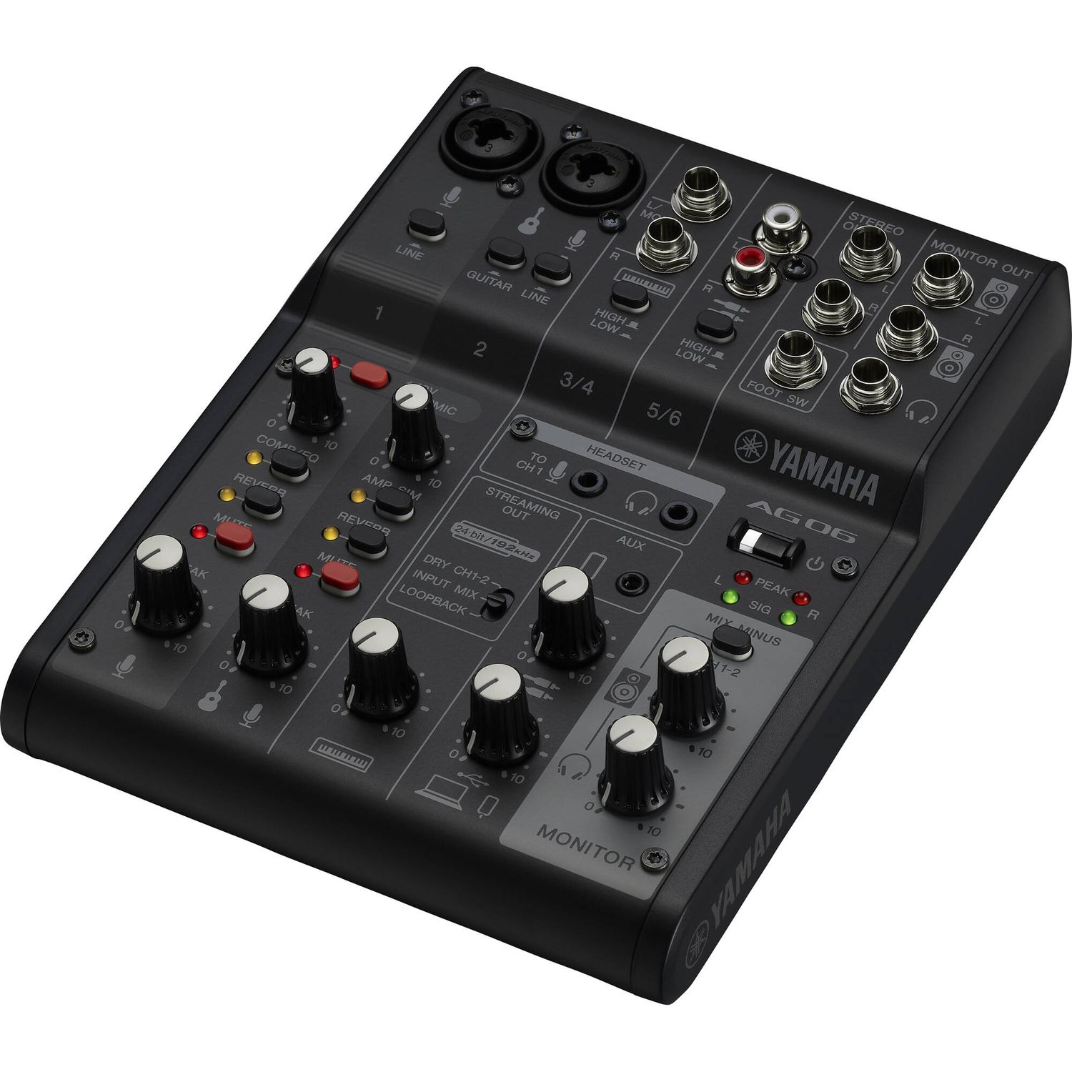 Consola Yamaha Ag06 Mk2 Mixer Usb Interface De Audio Negra Baires Rocks
