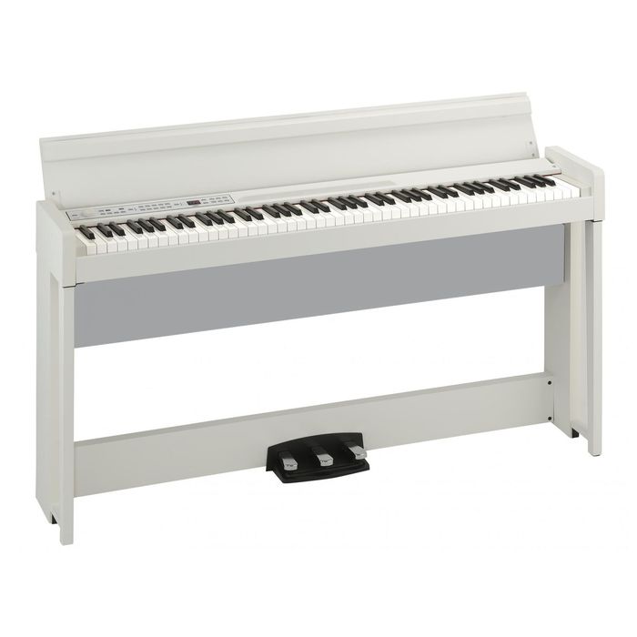 Piano-Digital-Korg-C1-88-Teclas-Rh3-Con-Mueble-Bluetooth-Blanco