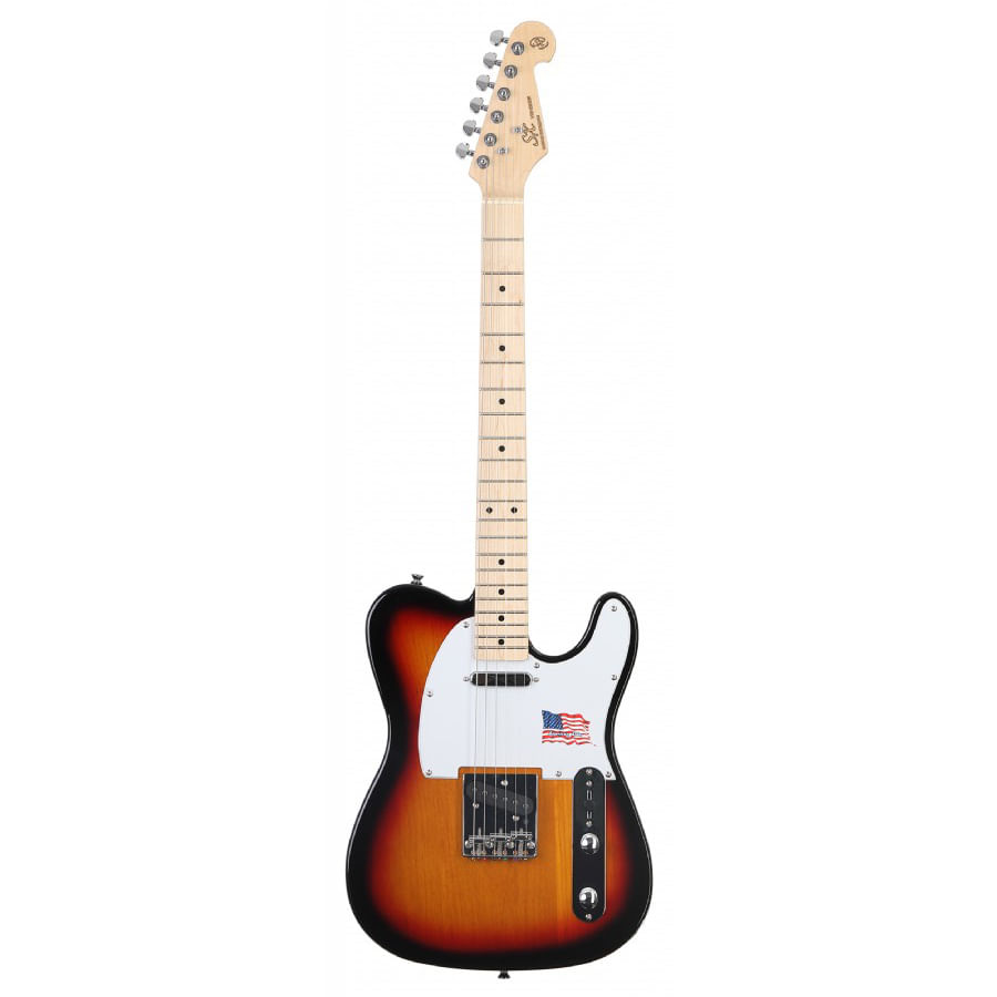 Guitarra-Electrica-Sx-Alder-Series-Stl-Alder-Telecaster-De-Aliso-3-tone-Sunburst-Brillante-Funda